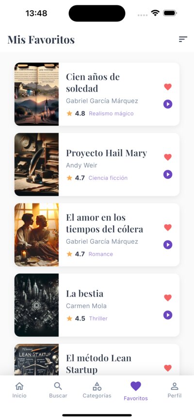 Pantalla de favoritos